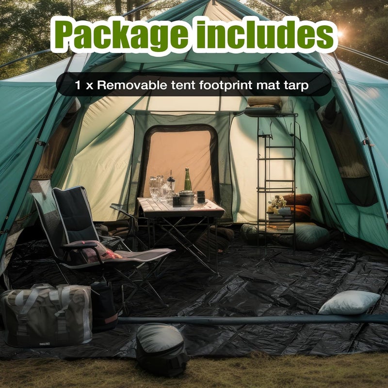 Tinideya 12.5 ft Removable Tent Floor Mat Tarp Waterproof Camping Tent Tarp Floor for Pop up Screen Tents, Gazebo, Hiking, Backpacking, Hammock, Beach Accessory - Image 3
